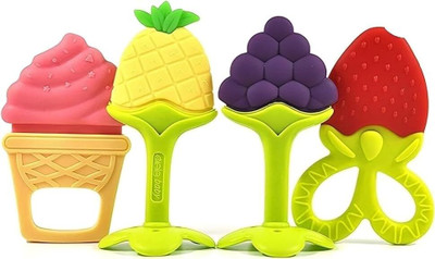 Episkey Teething Baby Chew Toys, BPA-Free Baby Teething Toy for Babies 0-6 Months Teether(FRUITS)