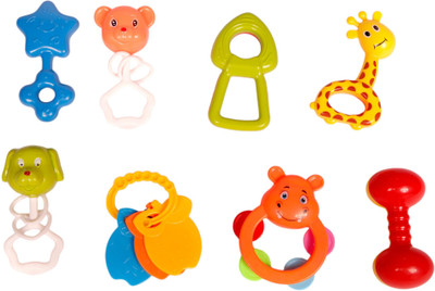 Virti Mini Me Colourful Toys for Newborn Baby - Set of 8 Teether(Multicolor)