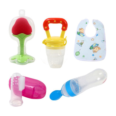 Muma's Love 5 Pieces Combo Set For Your New Born Babies (Multicolor)  - Silicone(Blue, Pink, Red, skyblue, Green)