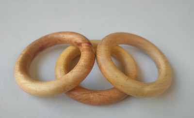Neemwood Teether 3 Pieces of wooden Toys Ring Neem wood Teether(Natural)
