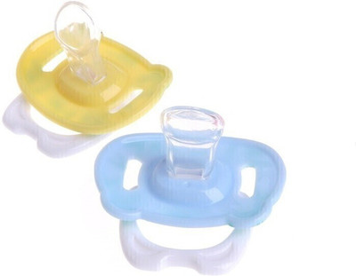 Lilz caress Non-Toxic BPA-Free Silicone Safe and Flexible Soft Nipple Baby Pacifier - Pack of 2 (EL-09) Soother(Multicolor)