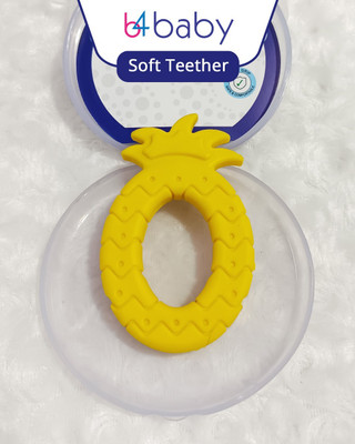 b4baby Soft Silicone Baby teether for Newborns Teether(Yellow)