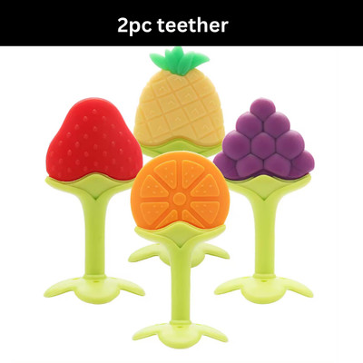 FUSION FLY Natural Teether with Storage Box for Newborn Infant(2 pieces ) Teether(Multicolor)