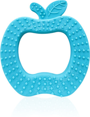 POPU Toys Apple Shape Teether - Soft, Flexible Silicone Teether For Babies Teether(Blue)