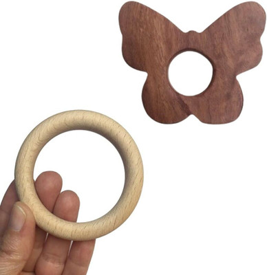 Craft Corner Neem Wooden Teether Combo For Kids First Toy Teether(Brown)