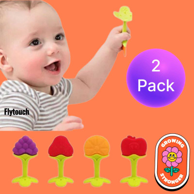 AirSoft 2 Pcs Silicone BPA Free Natural Organic Nipple Teethers (Pack of 2) Teether Teether(Multicolor)