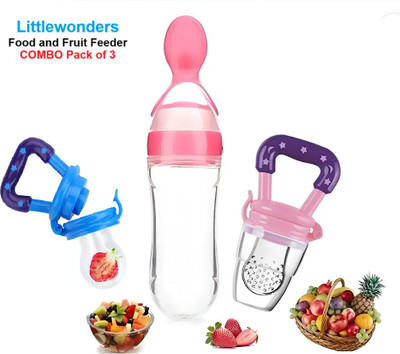 Littlewonders Newborn Baby Feeding Bottle & Fruit Feeder With Cover (pack Of 3) Teether and Feeder(Multicolor)