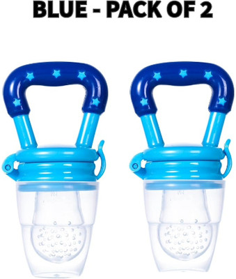 SIPRO Silicone Food/Fruit Nibbler, Soft Pacifier & Feeder Joystar | Feeder(Blue - Pack of 2)