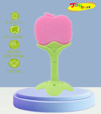 Joy Buzz Baby Fruit Shape Silicone Teethers FDA-Approved Soft Silicone BPA Free Teether(Pink)