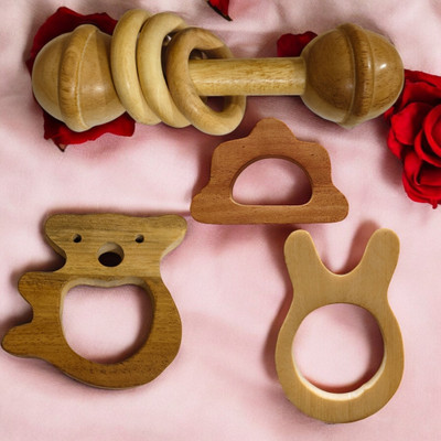 Aditya Creation Natural Relief for Teething Teether and Feeder(Brown)