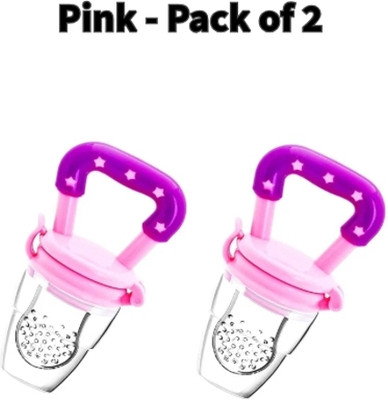 SIPRO Silicone Food/Fruit Nibbler, Soft Pacifier & Feeder Joystar | Feeder(PINK - PACK OF 2)