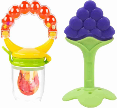 1stnow Baby Food Nibbler or Feeder with Rattle and Fruit Teether For Kids Teether and Feeder(Multicolor)