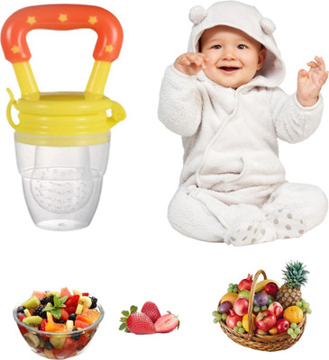 smilykid Silicone Food/Fruit Nibbler, Soft Pacifier/Feeder for Infant Baby, BPA Free. Teether and Feeder(Yellow)