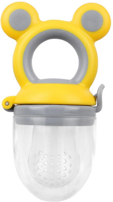 Sparkle Joy Baby Fresh Food & Fruit Feeder/Nibbler Pacifier Silicone | Extra Silicone Mesh Teether and Feeder(Yellow)
