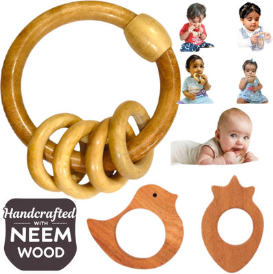 Aditya Creation Ergonomic & Kid-Friendly Antibacterial Property of Neem Teether(Beize)