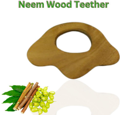 Craft Corner Neem Wooden Teether Combo For Kids First Toy Teether(Brown)