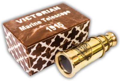 ASIART Nautical Brass Pirates Telescope With Beautiful Handmade Resin Box Reflecting Telescope(Manual Tracking)