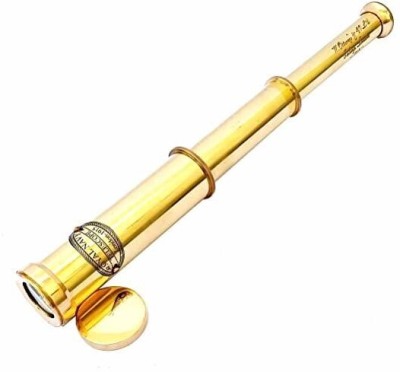 Calvin handicrafts Royal Navy 12 inch Antique Look Full Brass Telescope with Lens Cover Catadioptric Telescope(Manual Tracking)