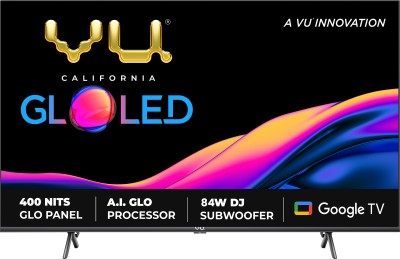 Vu GloLED 108 cm (43 inch) Ultra HD (4K) LED Smart Google TV with DJ Subwoofer 84W(43GloLED)