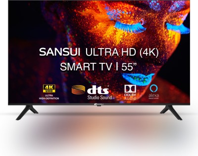 Sansui 140 cm (55 inch) Ultra HD (4K) LED Smart Android TV with Dolby Audio and DTS (Mystique Black)(JSW55ASUHD)
