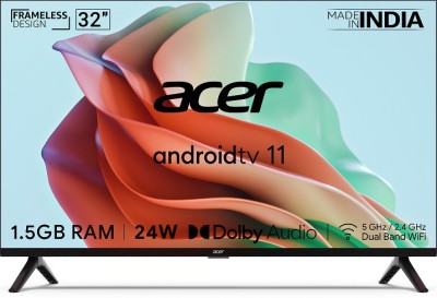 acer I Series 80 cm (32 inch) HD Ready LED Smart Android TV with Android 11, 1.5GB RAM (2022 Model)(AR32AR2841HDFL)