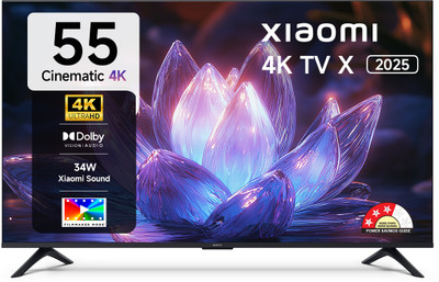 XIAOMI by Mi X Series 138 cm (55 inch) Ultra HD (4K) LED Smart Google TV 2025 Edition with Dolby Vision | HDR 10 | 34W Dolby Audio | Xiaomi Sound | Film-maker Mode | 120 Hz Game Booster(L55MB-AIN)