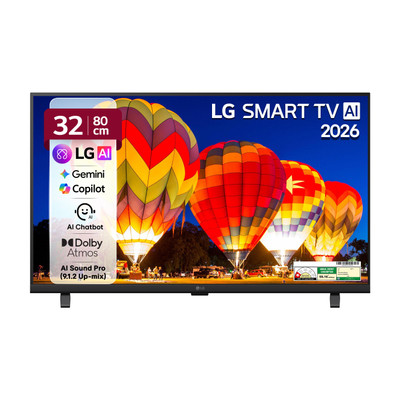 LG AI LB65 80 cm (32 inch) Full HD LED Smart WebOS TV 2026 Edition with Dolby Atmos, AI Magic Motion Remote, Multi AI (Google Gemini & MS Copilot), with Alpha5 AI Processor Gen9, HDR10 Pro, AI Sound Pro (Virtual 9.1.2 Up-mix), 5 YearsOS upgrade, Secured by LG Shield, LG Channels(32LB655BPLA)