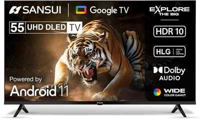Sansui 140 cm (55 inch) Ultra HD (4K) LED Smart Google TV 2025 Edition with A+ Grade IPS Panel Dolby Audio & Film Maker Mode(JSW55UG23)