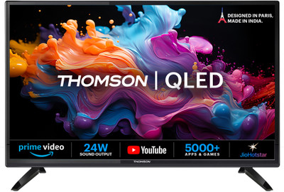 Thomson Alpha QLED 60 cm (24 inch) QLED HD Ready Smart Linux TV 2025 Edition with 24W Sound Output | Web Browser | Sports Mode | Bezel Design(24AlphaQ001)