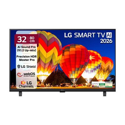 LG AI LB65 80 cm (32 inch) Full HD LED Smart WebOS TV 2026 Edition with Alpha5 AI Processor Gen9, HDR10 Pro, AI Magic Remote Compatible, AI Sound Pro (Virtual 9.1.2 Up-mix), 60 Hz Refresh Rate 5 YearsOS upgrade, Secured by LG Shield, LG Channels(32LB650BPLA)