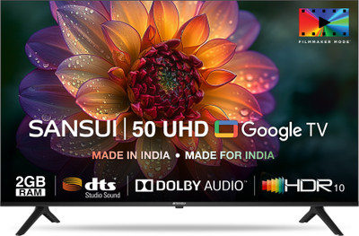 Sansui 127 cm (50 inch) Ultra HD (4K) LED Smart Google TV with Zen Panel IPS display Dolby Audio & Filmmaker mode(JSW50GSUHD)