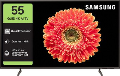 Samsung 138 cm (55 inch) QLED Ultra HD (4K) Smart Tizen TV 2025 Edition with Vision AI |100% Color Volume with Quantum Dot | Real QLED with Quantum Dot Sheet | Quantum HDR | PANTONE Validated | 4K Upscaling | Samsung Knox Security | 100+ Free Channels(QA55QEF6AULXL)