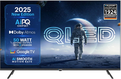 Blaupunkt Quantum Dot 126 cm (50 inch) QLED Ultra HD (4K) Smart Google TV 2025 Edition with Dolby Atmos | 50 Watts Sound Output |AI PQ Chipset | AI Smooth Motion Rate | HDR 10 with WCG | Google Assistant(50QC7015) Blaupunkt Quantum Dot 126 cm (50 inch) QLED Ultra HD (4K) Smart Google TV 2025 Edition with Dolby Atmos | 50 Watts Sound Output |AI PQ Chipset | AI Smooth Motion Rate | HDR 10 with WCG | Google Assistant(50QC7015)