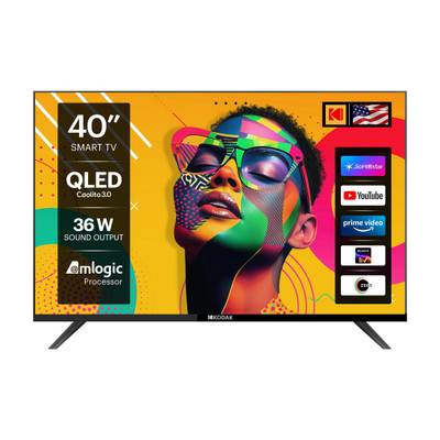 KODAK QLED SE 100 cm (40 inch) QLED Full HD Smart Linux TV with 36 W Surround Sound | 2 Speakers | 400 Nits Brightness| Web Browser | Sports Mode | Bezel - Less Design(40QSE5009)
