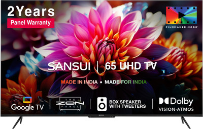 Sansui 165 cm (65 inch) Ultra HD (4K) LED Smart Google TV with Zen Panel Dolby Vision & Atmos Filmmaker Mode(JSW65GSUHDFF)