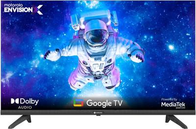 MOTOROLA EnvisionX 109 cm (43 inch) Full HD LED Smart Google TV with Inbuilt Box Speakers(43FHDGDMBSXP)