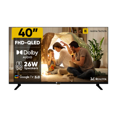 realme TechLife 100.3 cm (40 inch) QLED Full HD Smart Google TV 2026 Edition(40FHDGQRDDRQ)