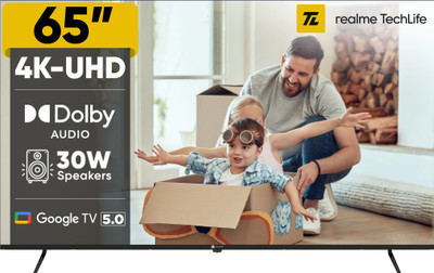 realme TechLife 164 cm (65 inch) Ultra HD (4K) LED Smart Google TV 2025 Edition(65UHDGDRDDVB)