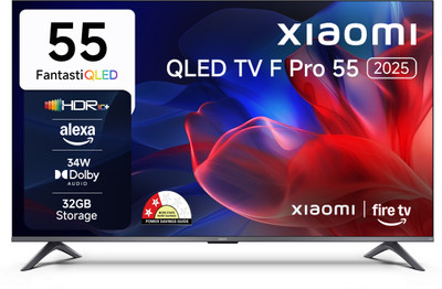 XIAOMI F Pro 138 cm (55 inch) QLED Ultra HD (4K) Smart Fire TV 2025 Edition with 34W Box Speakers | Dolby Surround Sound| 32GB Storage | Filmmaker Mode| Alexa(L55MB-FPIN)