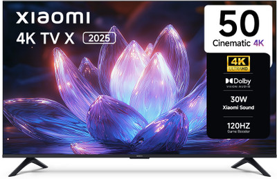 XIAOMI by Mi 125 cm (50 inch) Ultra HD (4K) LED Smart Google TV 2025 Edition with Dolby Vision | HDR 10 | 30W Dolby Audio | Xiaomi Sound | Film-maker Mode | 120 Hz Game Booster | Mi TV(L50MB-AIN)