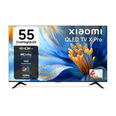 XIAOMI X Pro CineMagiQLED 138 cm (55 inch) QLED Ultra HD (4K) Smart Google TV with Dolby Vision | HDR 10+ | 32 GB Storage | 34W Dolby Audio | Xiaomi Sound | Film-maker Mode | 120 Hz Game Booster| Mi TV(L55MB-APIN)