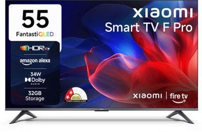 XIAOMI F Pro 138 cm (55 inch) QLED Ultra HD (4K) Smart Fire TV with 34W Box Speakers | Dolby Surround Sound| 32GB Storage | Filmmaker Mode| Alexa | Mi TV(L55MB-FPIN)