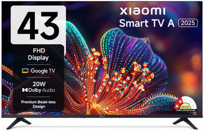XIAOMI by Mi A Series 108 cm (43 inch) Full HD LED Smart Google TV 2025 Edition with 200+ Free Channels | HDR 10 | Dolby Audio | Premium Metal Bezel-less Design | DTS X | DTS Virtual: X(L43MB-AFIN)