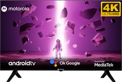 MOTOROLA Envision 109 cm (43 inch) Ultra HD (4K) LED Smart Android TV with Bezel-Less Design, Google Voice Assistant, and Dolby Audio (2023)