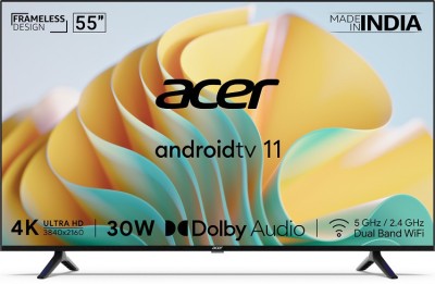 View acer i series 139 cm (55 inch) Ultra HD (4K) LED Smart Android TV with Android 11 (2022 Model)(AR55AR2851UDFL)  Price Online