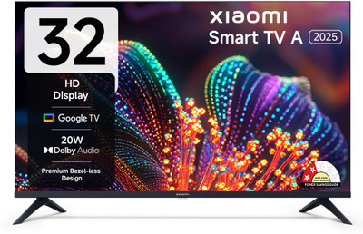 XIAOMI by Mi A 80 cm (32 inch) HD Ready LED Smart Google TV 2025 Edition with 200+ Free Channels | HDR 10 | Dolby Audio | Premium Metal Bezel-less Design | DTS X | DTS Virtual: X(L32MB-AIN)