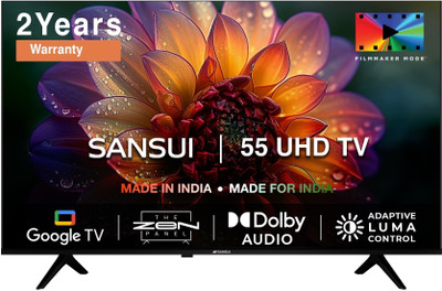 Sansui 140 cm (55 inch) Ultra HD (4K) LED Smart Google TV with Zen Panel Dolby Audio & Film Maker Mode(JSW55GSUHD)