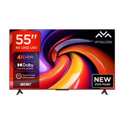 iFFALCON U65 138 cm (55 inch) Ultra HD (4K) LED Smart Google TV with MEMC | Dolby Vision-Atmos | HVA Panel & Metallic Bezel-Less(55U65)