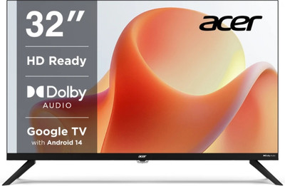 Acer G plus Series 80.01 cm (32 inch) HD Ready LED Smart Google TV 2024 Edition with Bluetooth, Built-in Wi-Fi, Voice Assistant Support with Remote, Screen Mirroring(AR32HDGGR2841AD)