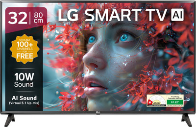 LG LR570 80 cm (32 inch) HD Ready LED Smart WebOS TV 2025 Edition with Alpha5 Gen 6 AI Processor | 100+ Free LG Channels | AI Brightness Control | AI Sound (Virtual Surround 5.1 Up-mix) | FTA Satellite Port | Magic Remote Compatible | 60Hz Refresh Rate | Alexa Built In | Works with Hey Google(32LR57